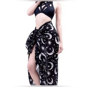 Killstar Under The Stars
Sarong Beach Cover Up Black White Moon Sun Witchy Goth